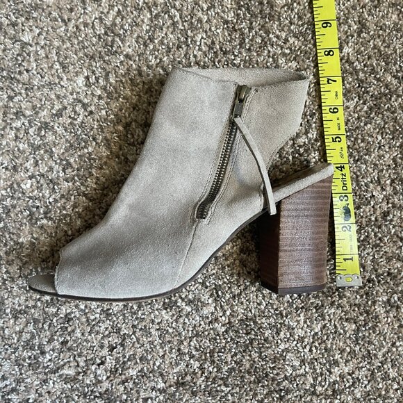 Diba Zora Peep Toe Leather Bootie, Size 9M, Taupe/Grey - Picture 7 of 8